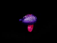 Polly Pocket Tiny Takeaway Seashell ring purple glitter translucent