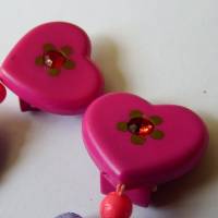 1992 Princess Jasmines dangly earrings dark pink (5)