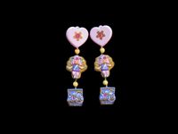 1992 Prinses Yasmines Dangly Earrings light pink Polly Pocket